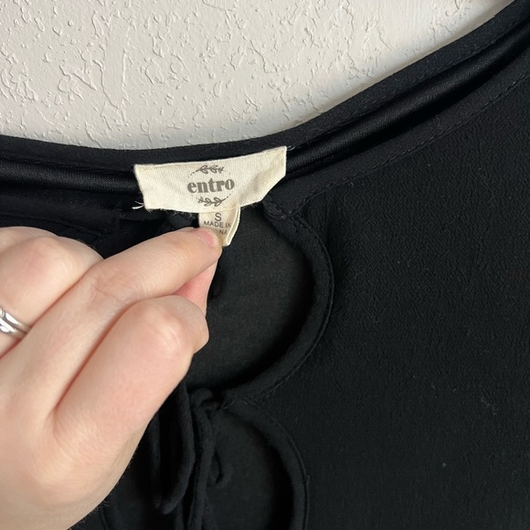 Entro Black Bell Sleeve Dress Women S Boho Coquette Flowing Whimisigoth Moody - Picture 4 of 5